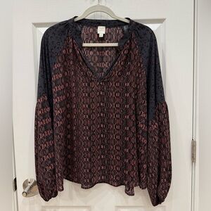 Roan & Ryan Annabelle V Neck Blouse XL